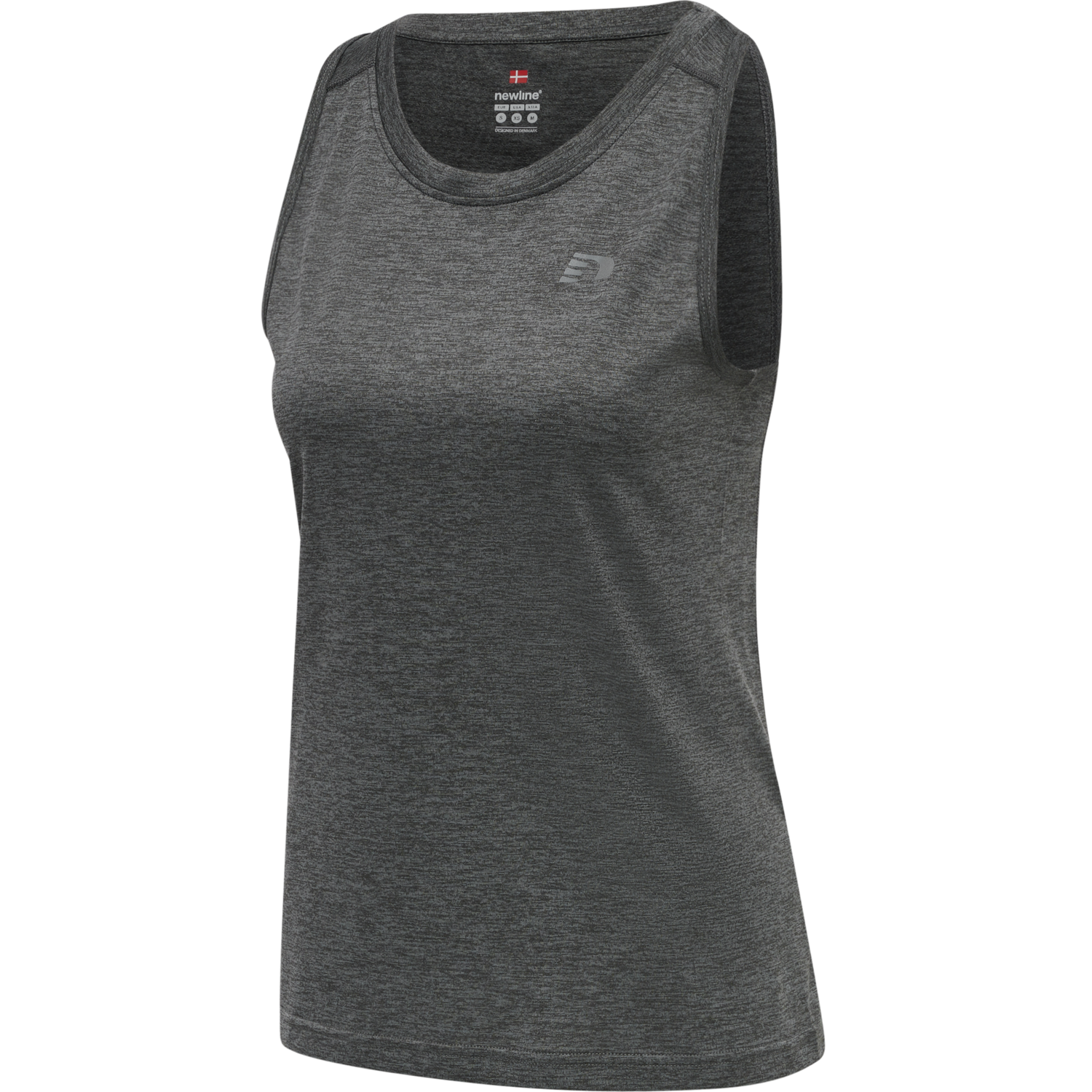 WOMEN RUNNING SINGLET, FORGED IRON MELANGE, packshot
