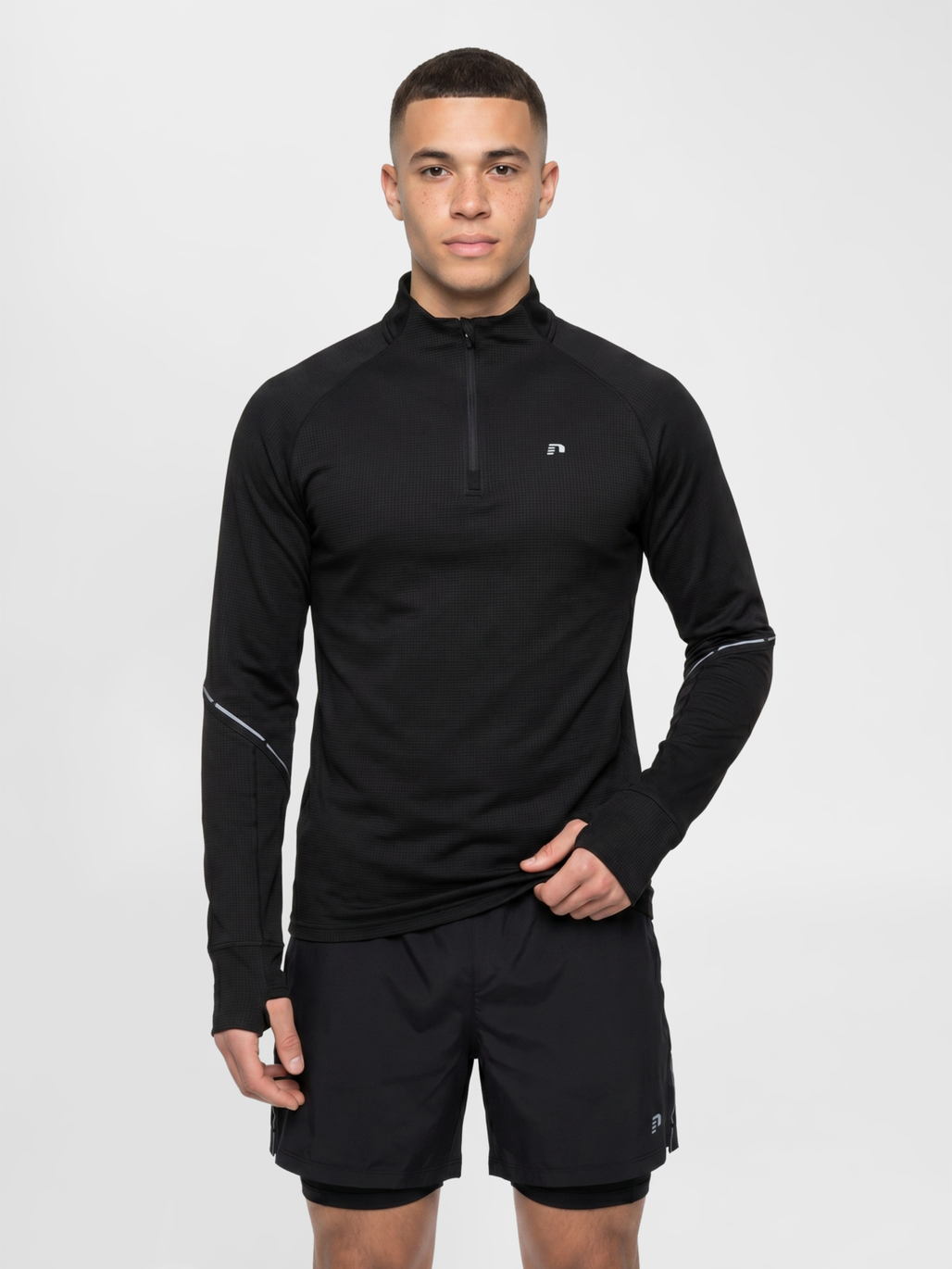 nwlPOWER HALF ZIP MIDLAYER, BLACK, model