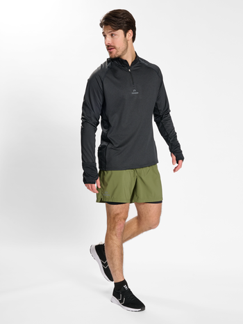 nwlMESA 1/2 ZIP L/S male, BLACK MELANGE, model
