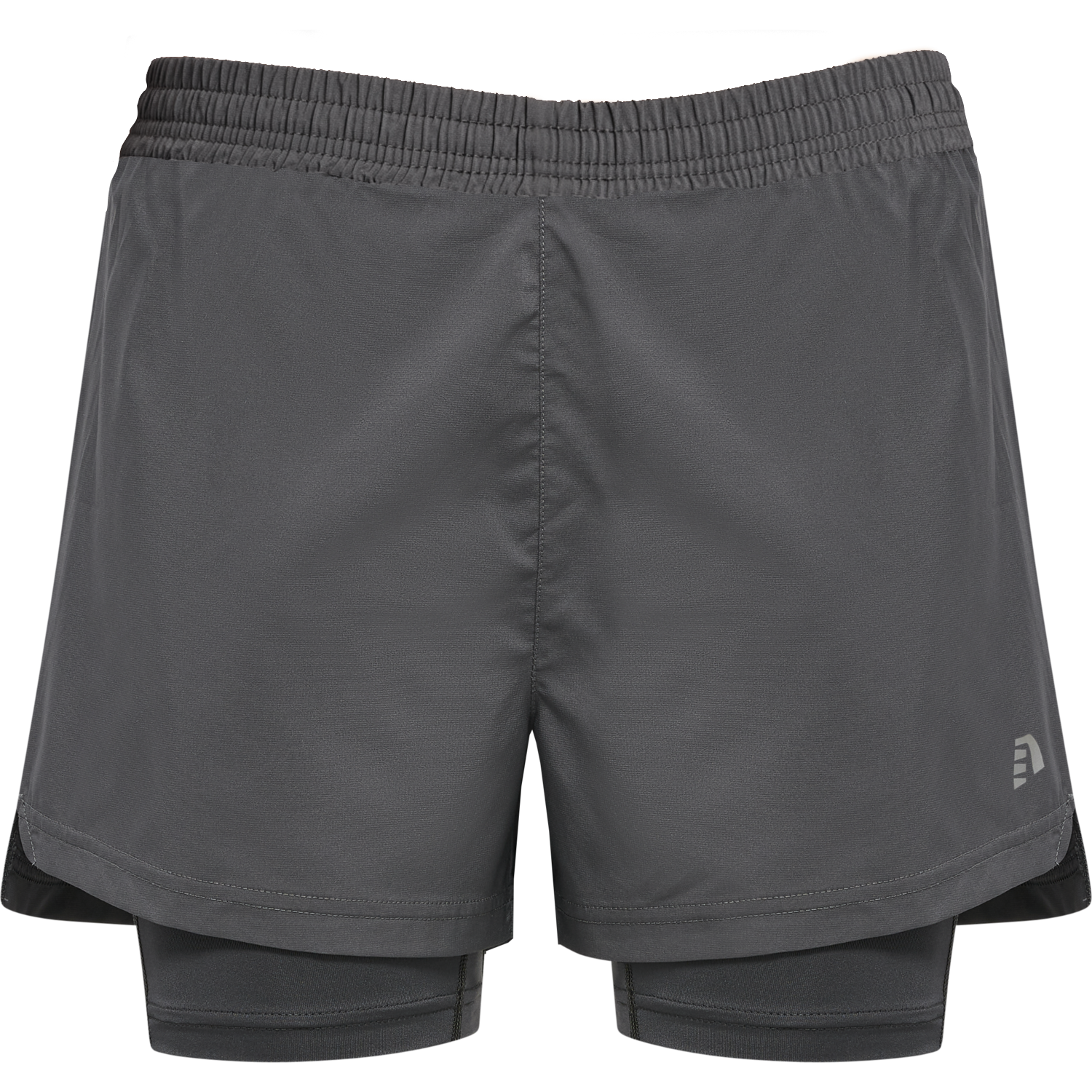 WOMEN 2-IN-1 RUNNING SHORTS, FORGED IRON, packshot