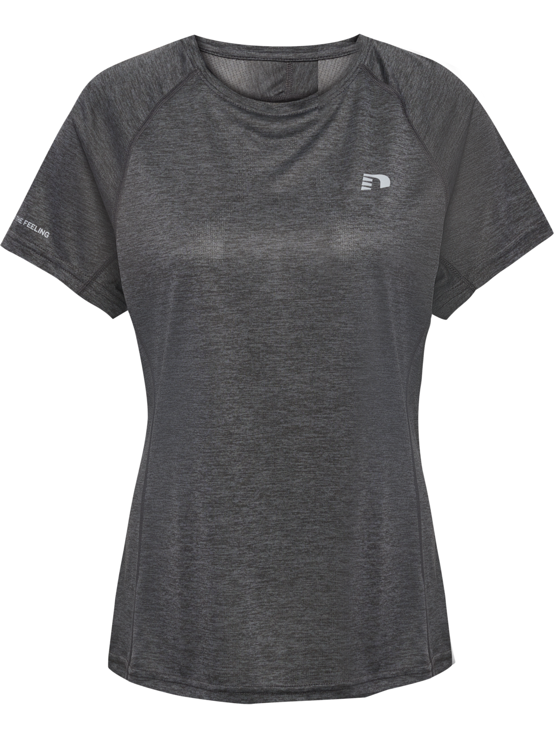 WOMEN RUNNING T-SHIRT S/S, FORGED IRON MELANGE, packshot