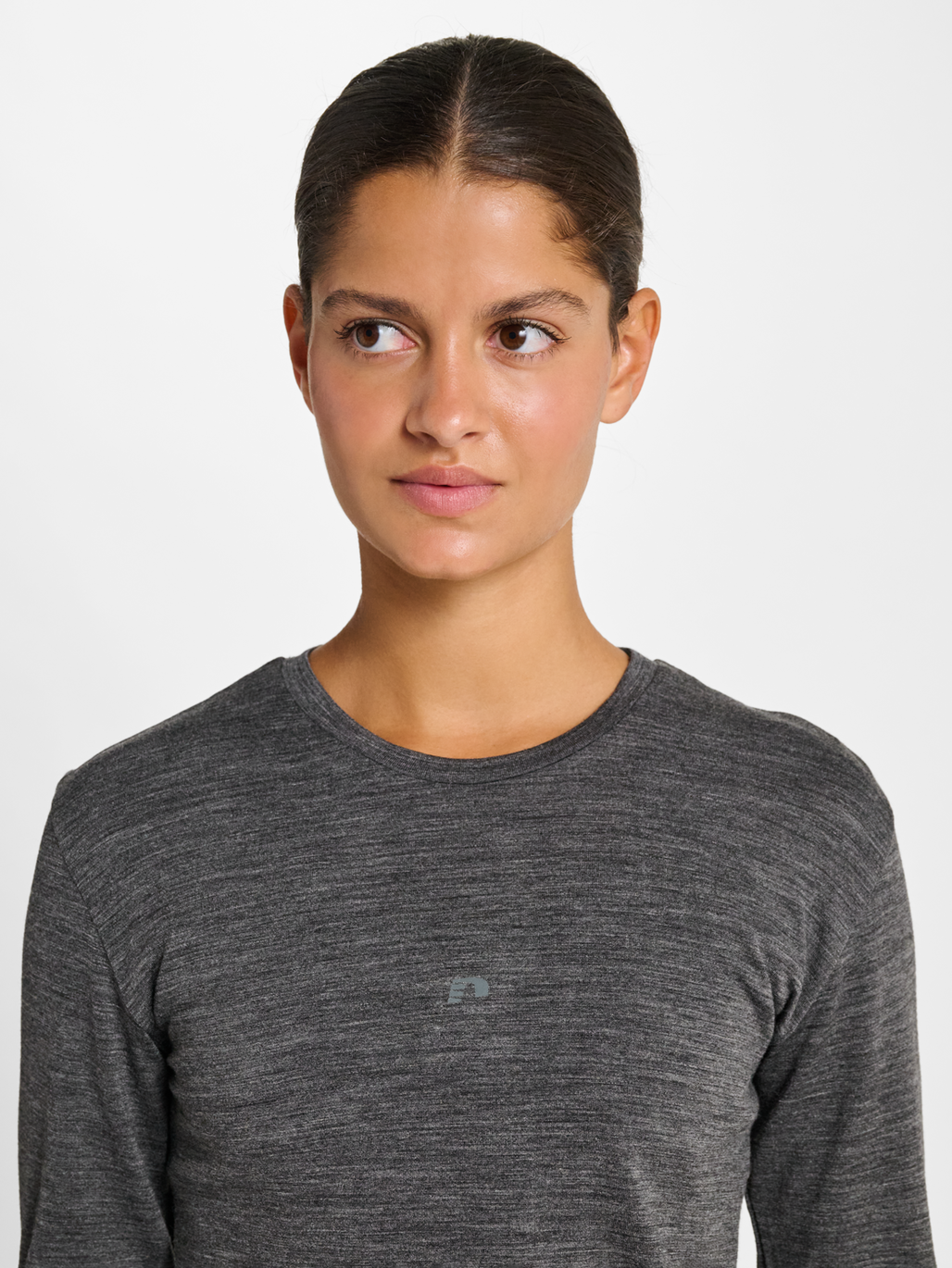 nwlTHERMA WOOL BLEND T-SHIRT L/S W, BLACK, model