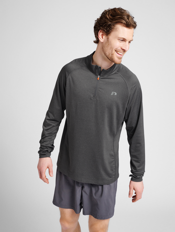 MEN 1/2 ZIP L/S, FORGED IRON MELANGE, model