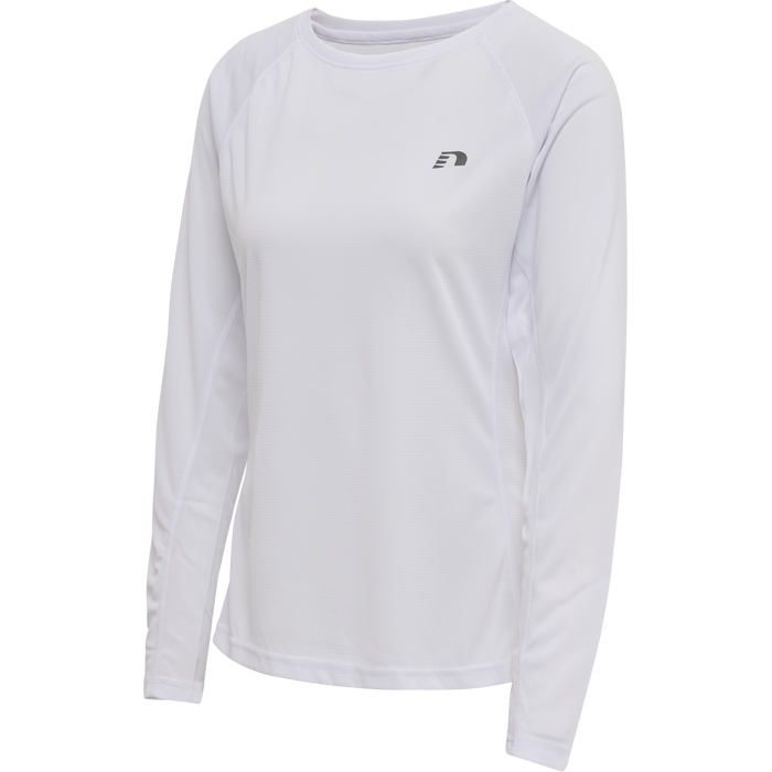WOMEN CORE RUNNING T-SHIRT L/S, WHITE WOMEN CORE RUNNING T-SHIRT L/S, WHITE, packshot