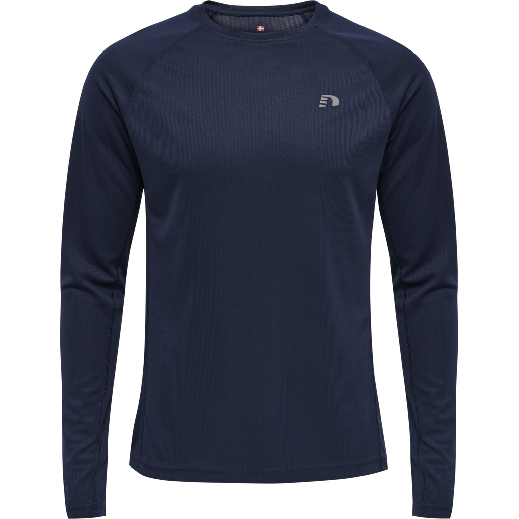 MEN CORE RUNNING T-SHIRT L/S, BLACK IRIS, packshot