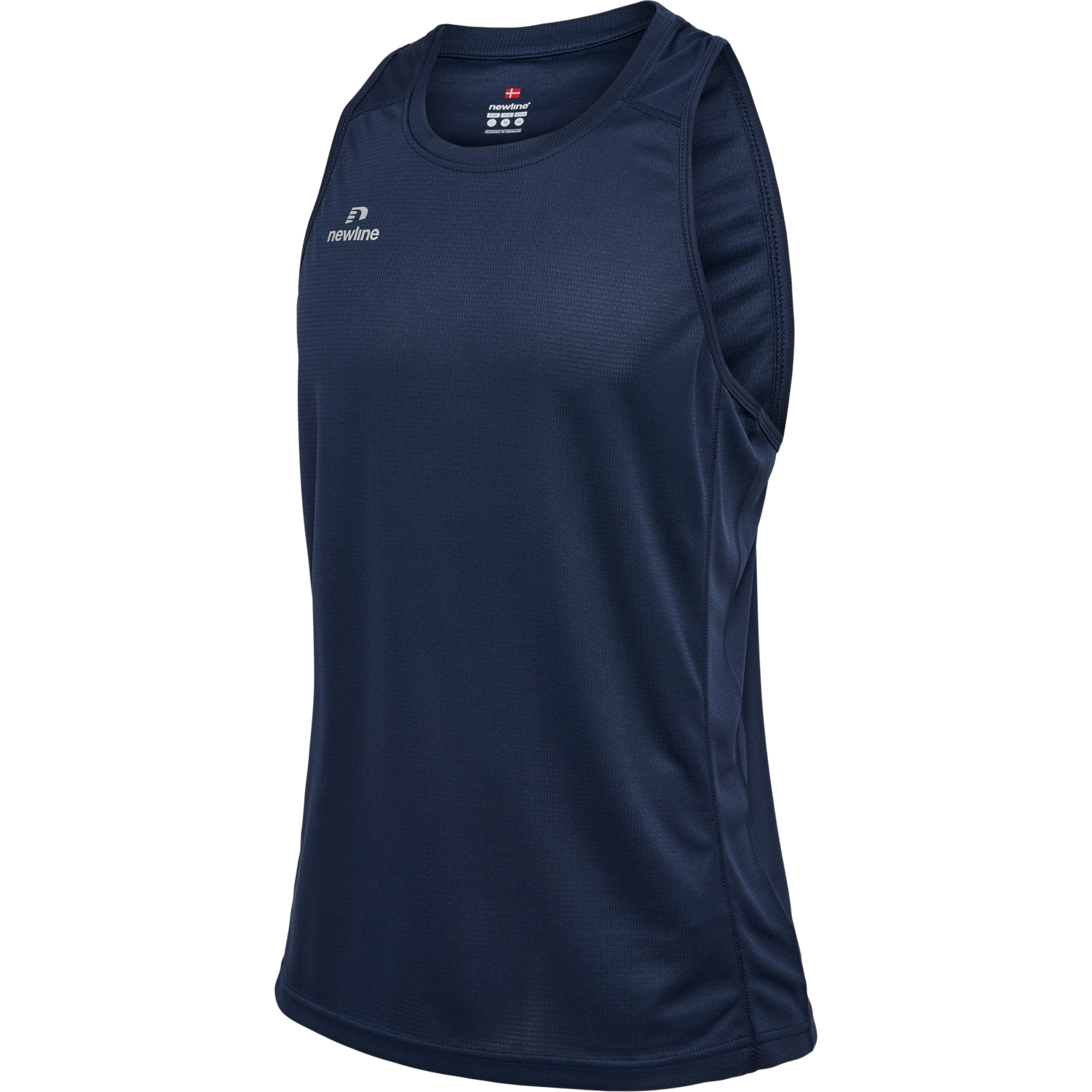 MEN'S ATHLETIC RUNNING SINGLET, BLACK IRIS, packshot