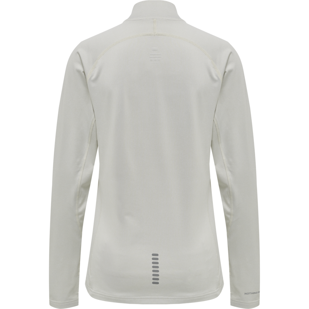 WOMEN 1/2 ZIP L/S, OYSTER MUSHROOM MELANGE, packshot
