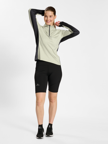 nwlMESA 1/2 ZIP L/S WOMAN, AGATE GREY MELANGE, model