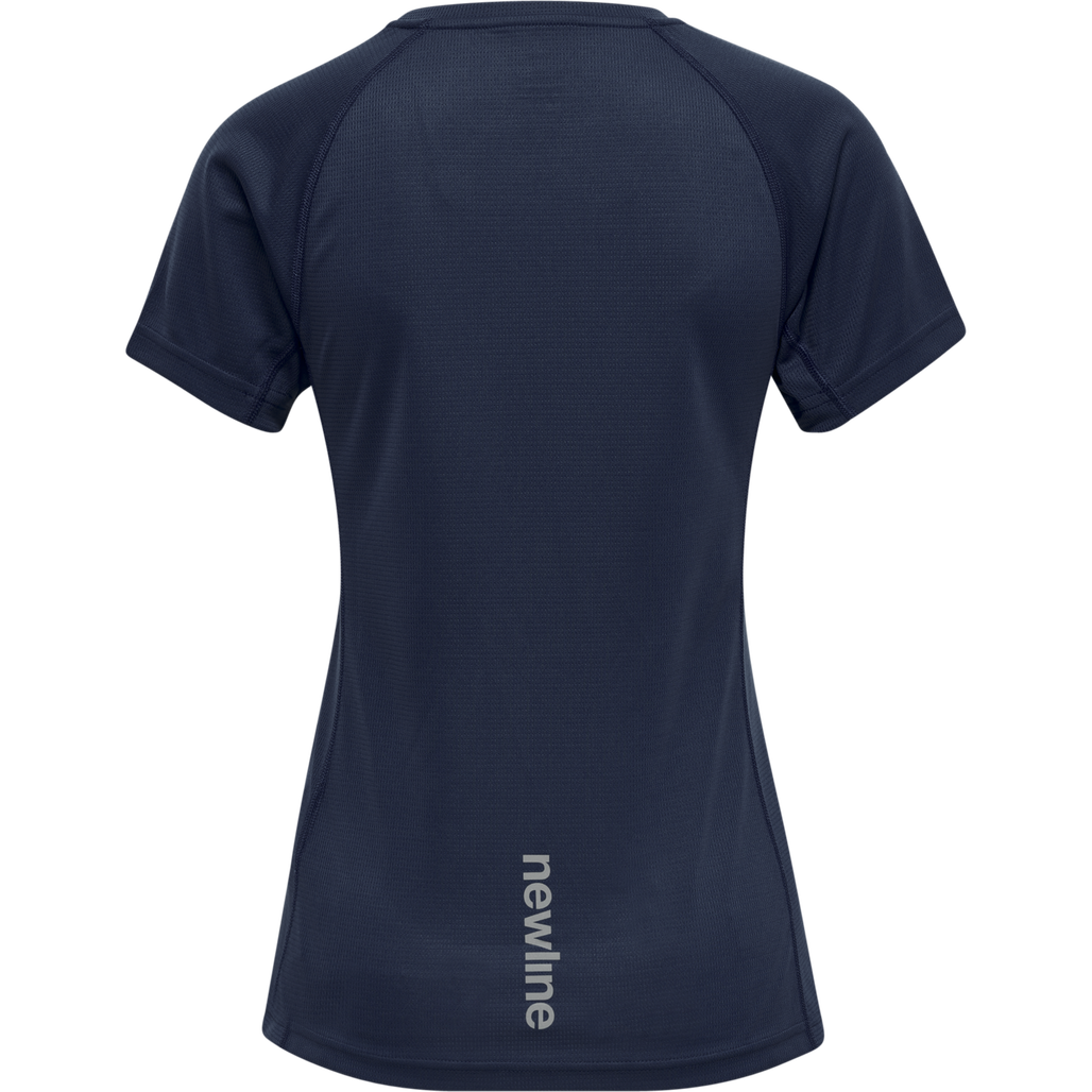 WOMEN CORE RUNNING T-SHIRT S/S, BLACK IRIS, packshot