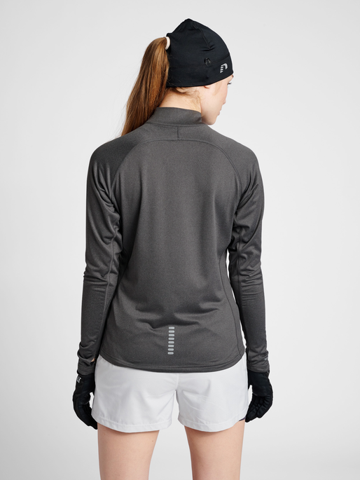 WOMEN 1/2 ZIP L/S, FORGED IRON MELANGE, model