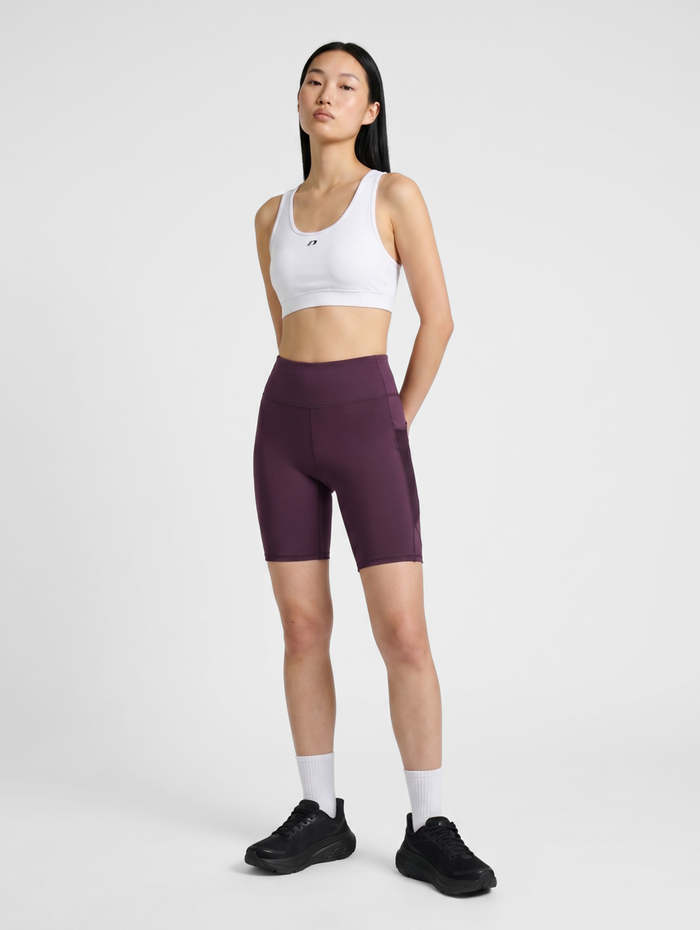 nwlRACE HW POCKET W SHORT TIGHTS, PLUM PERFECT, model