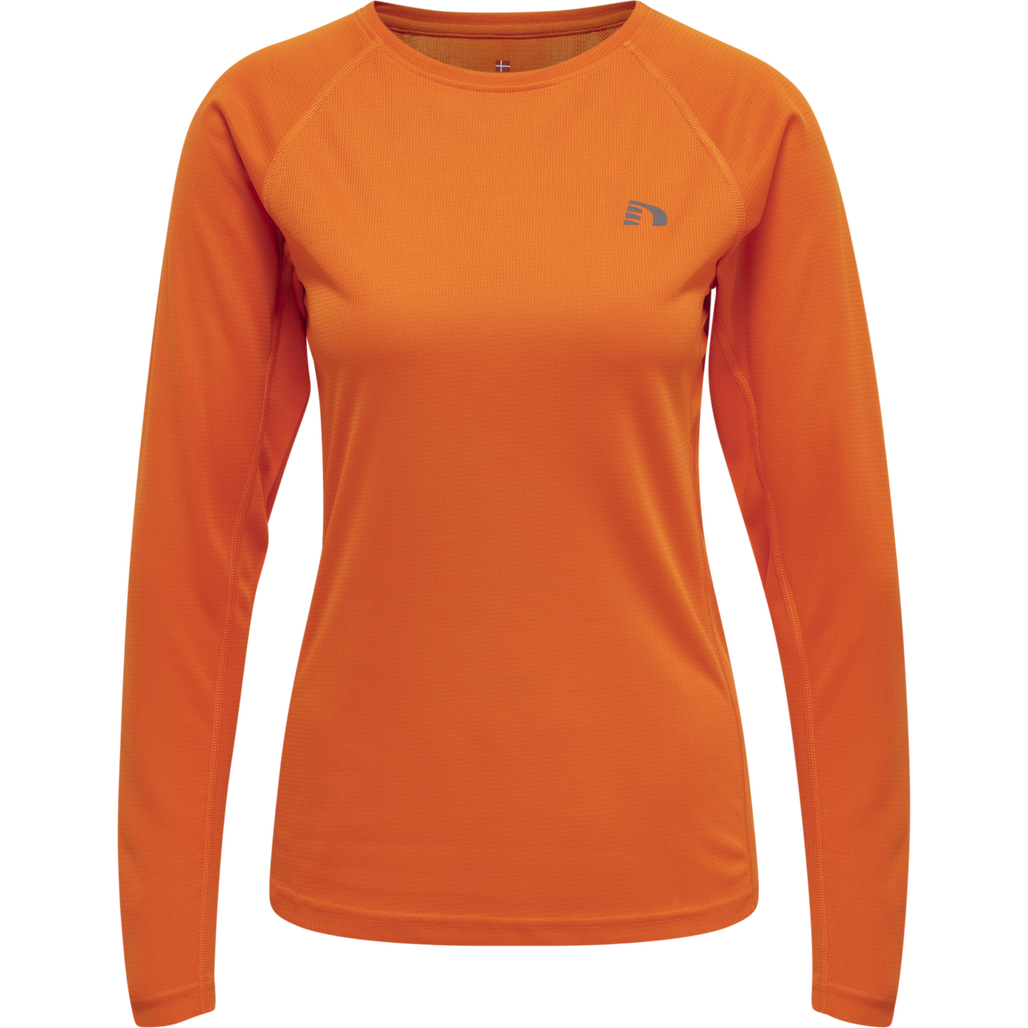 WOMEN CORE RUNNING T-SHIRT L/S, ORANGE TIGER, packshot