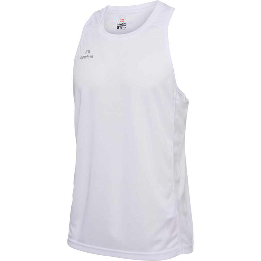 MEN'S ATHLETIC RUNNING SINGLET, WHITE, packshot