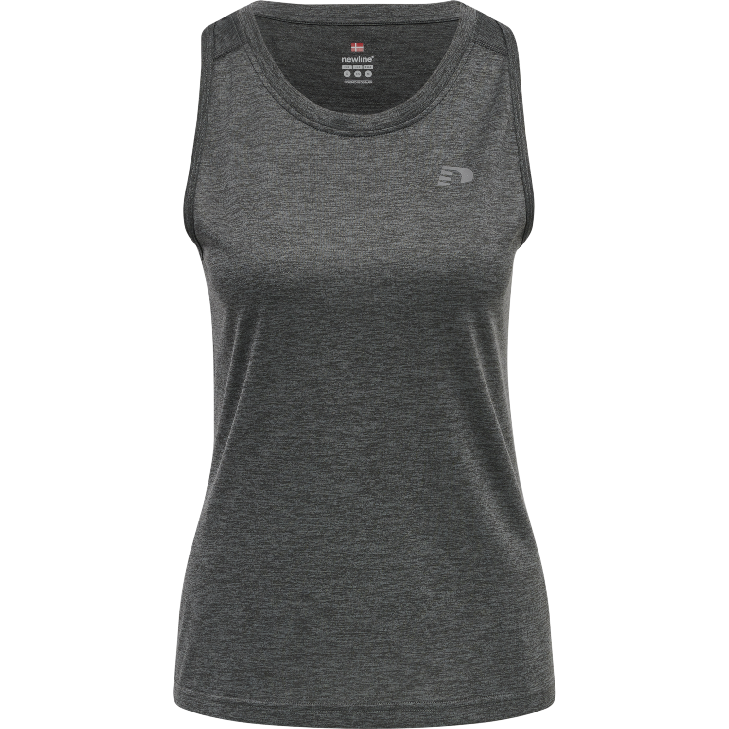 WOMEN RUNNING SINGLET, FORGED IRON MELANGE, packshot