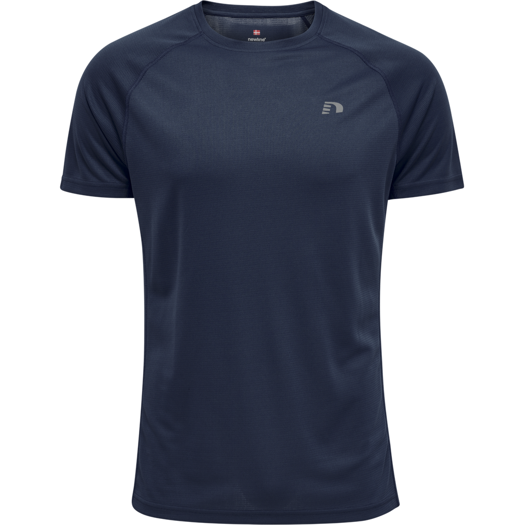 MEN CORE RUNNING T-SHIRT S/S, BLACK IRIS, packshot