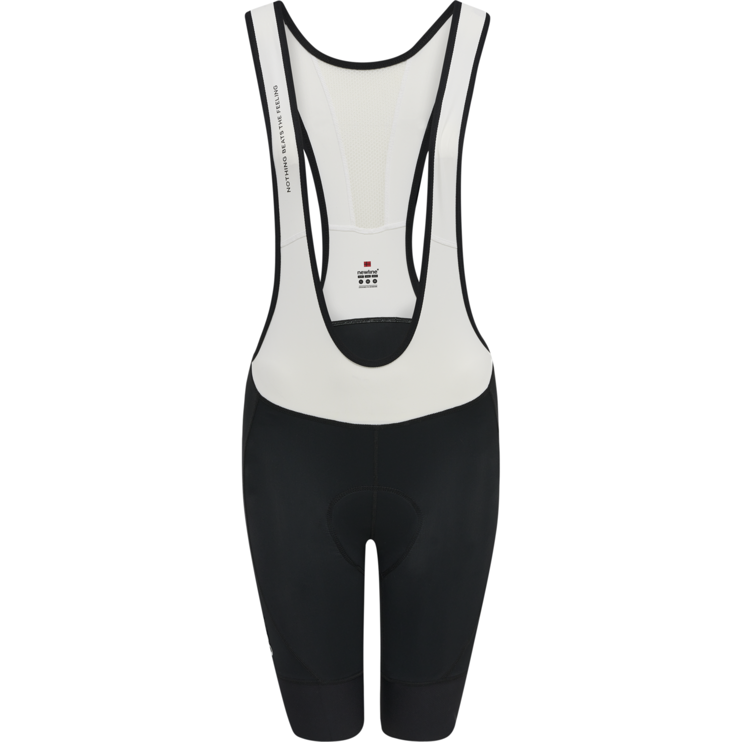 WOMENS CORE BIKE PANEL BIB SHORTS, BLACK/WHITE, packshot