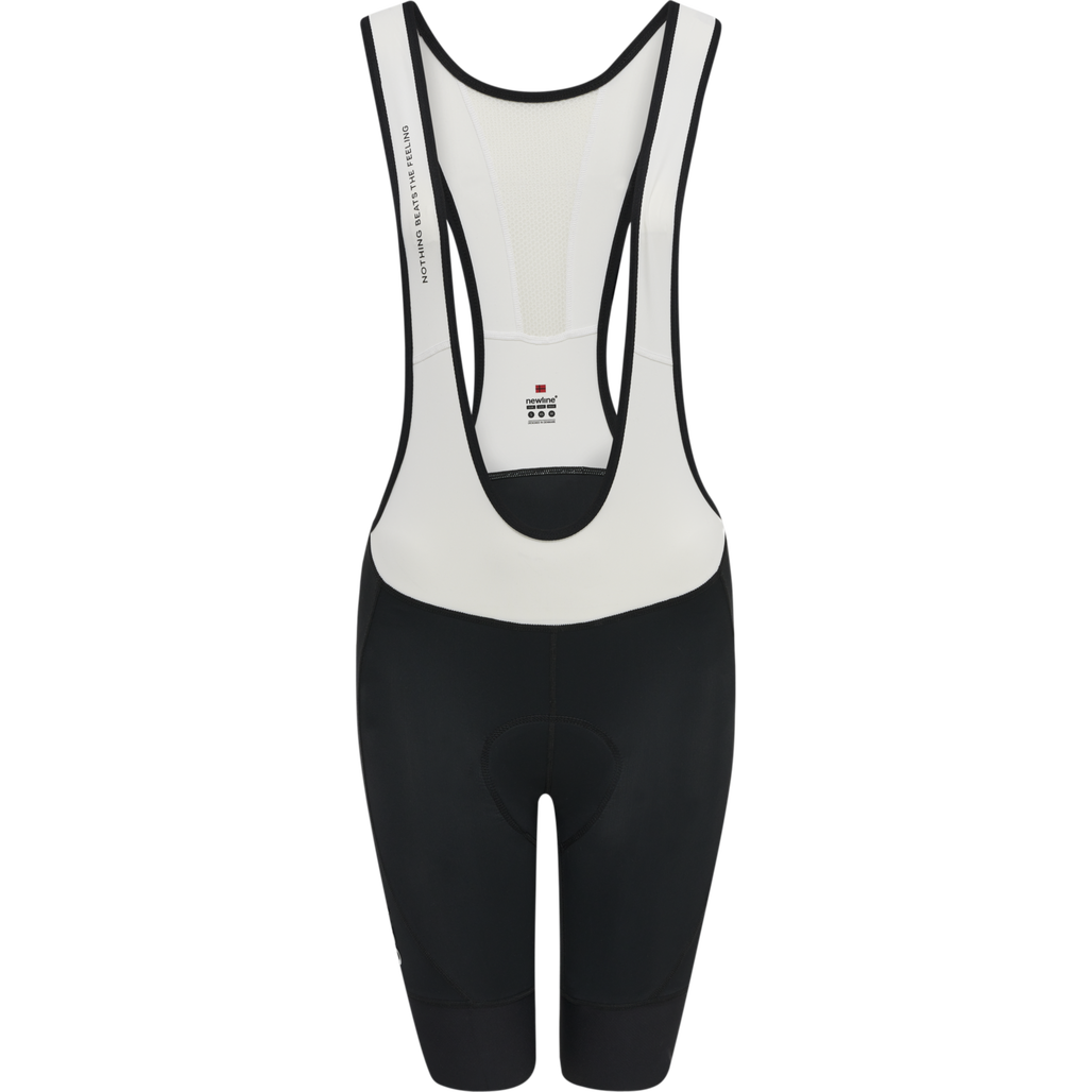 WOMENS CORE BIKE PANEL BIB SHORTS, BLACK/WHITE, packshot
