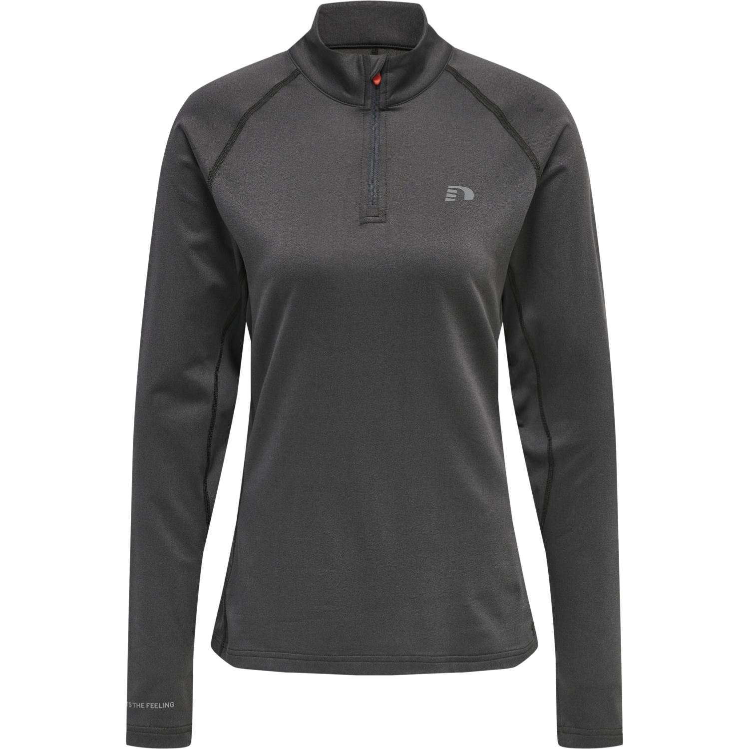 WOMEN 1/2 ZIP L/S, FORGED IRON MELANGE, packshot