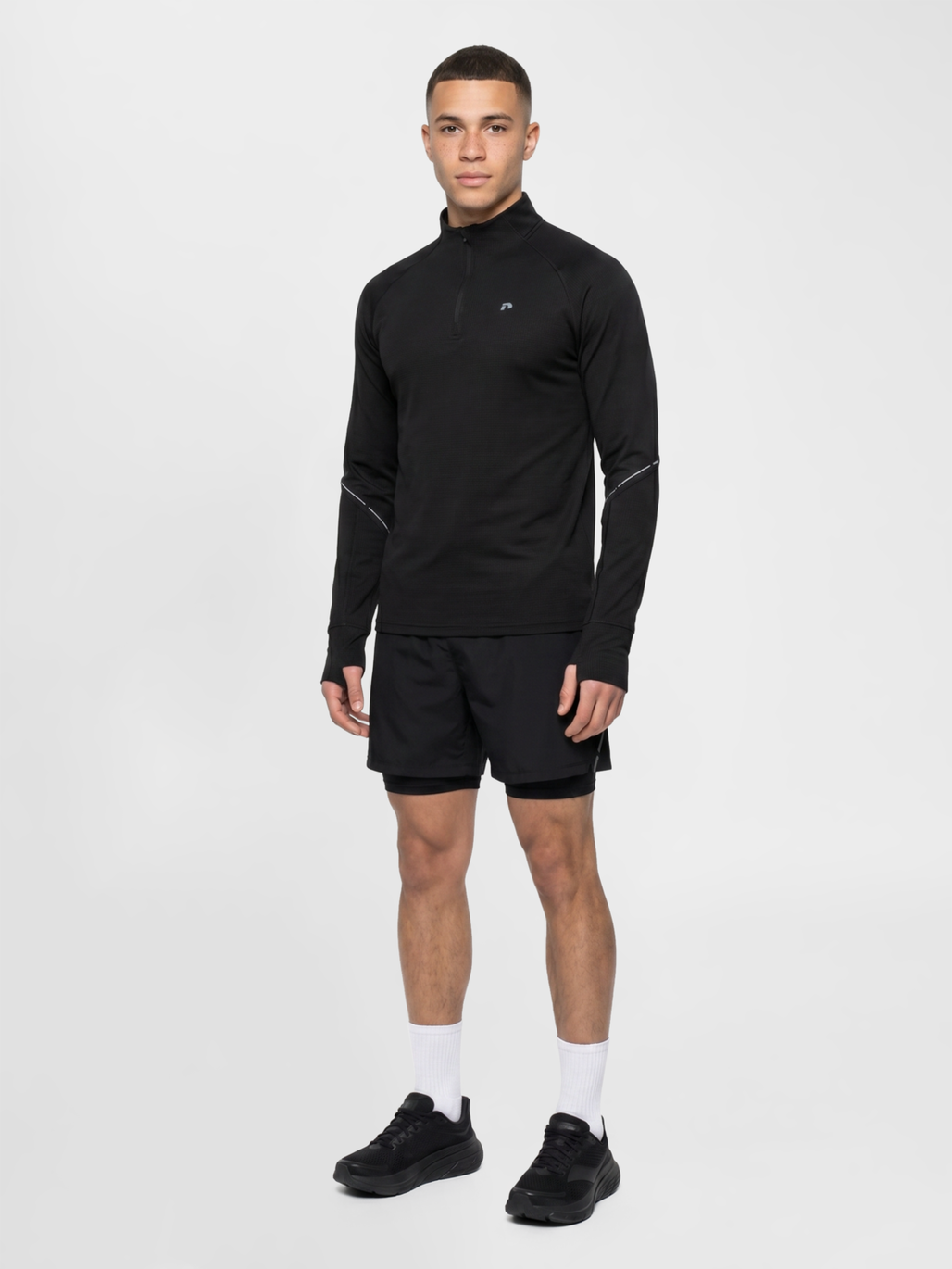 nwlPOWER HALF ZIP MIDLAYER, BLACK, model