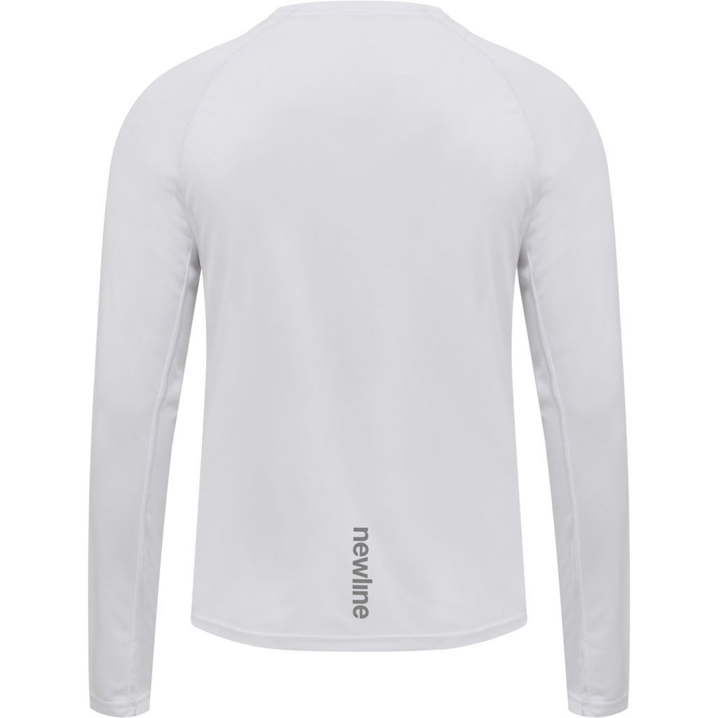 ★TRAVEL★ Jersey Piping Long Sleeve White Newline MEN CORE RUNNING T-SHIRT L/S - WHITE | newlinesport.dk