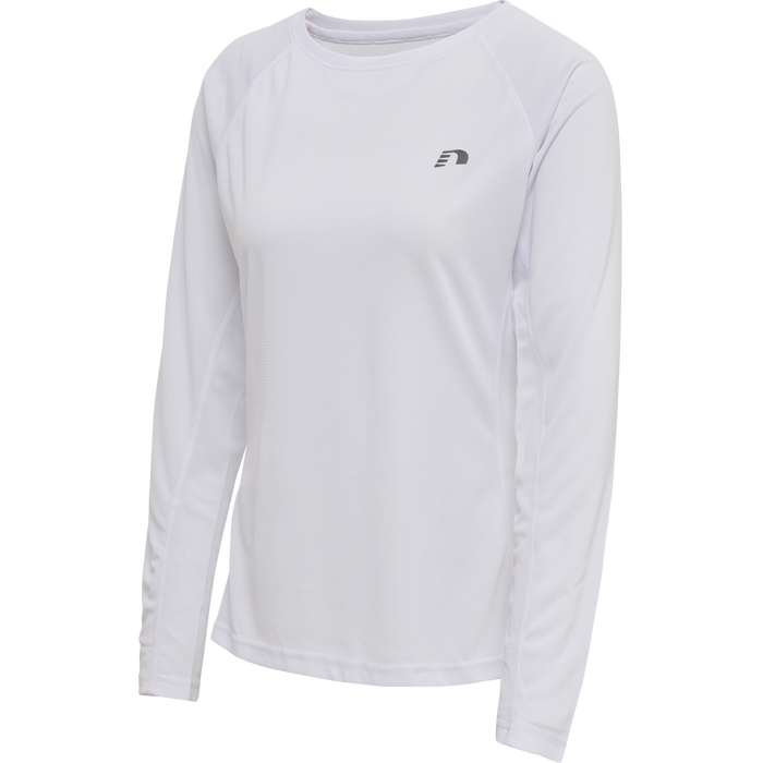WOMEN CORE RUNNING T-SHIRT L/S, WHITE WOMEN CORE RUNNING T-SHIRT L/S, WHITE, packshot