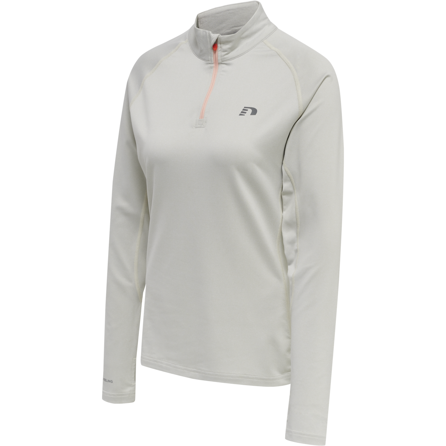 WOMEN 1/2 ZIP L/S, OYSTER MUSHROOM MELANGE, packshot
