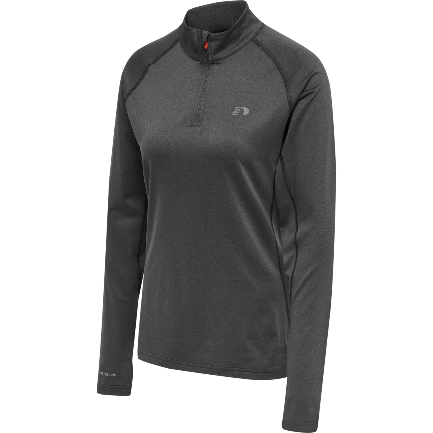 WOMEN 1/2 ZIP L/S, FORGED IRON MELANGE, packshot