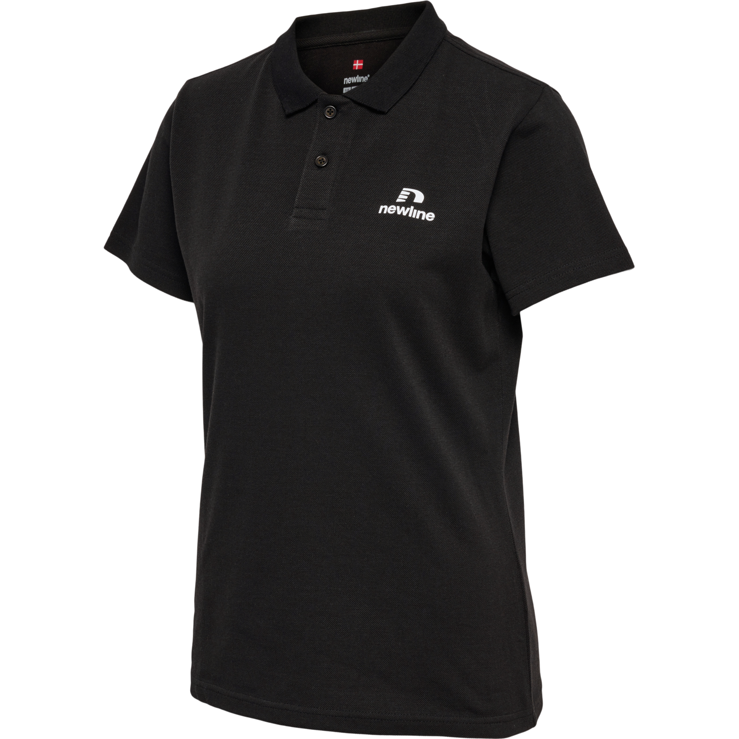 nwlLEA COTTON POLO WOMEN, BLACK, packshot