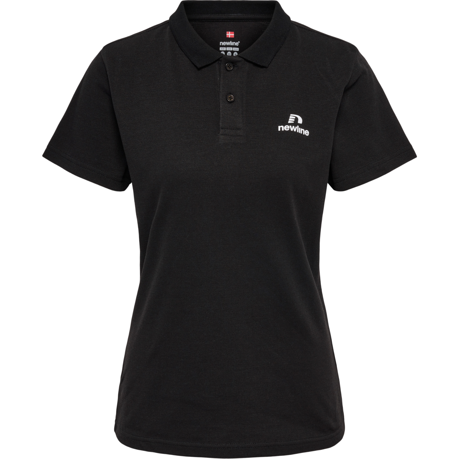 nwlLEA COTTON POLO WOMEN, BLACK, packshot