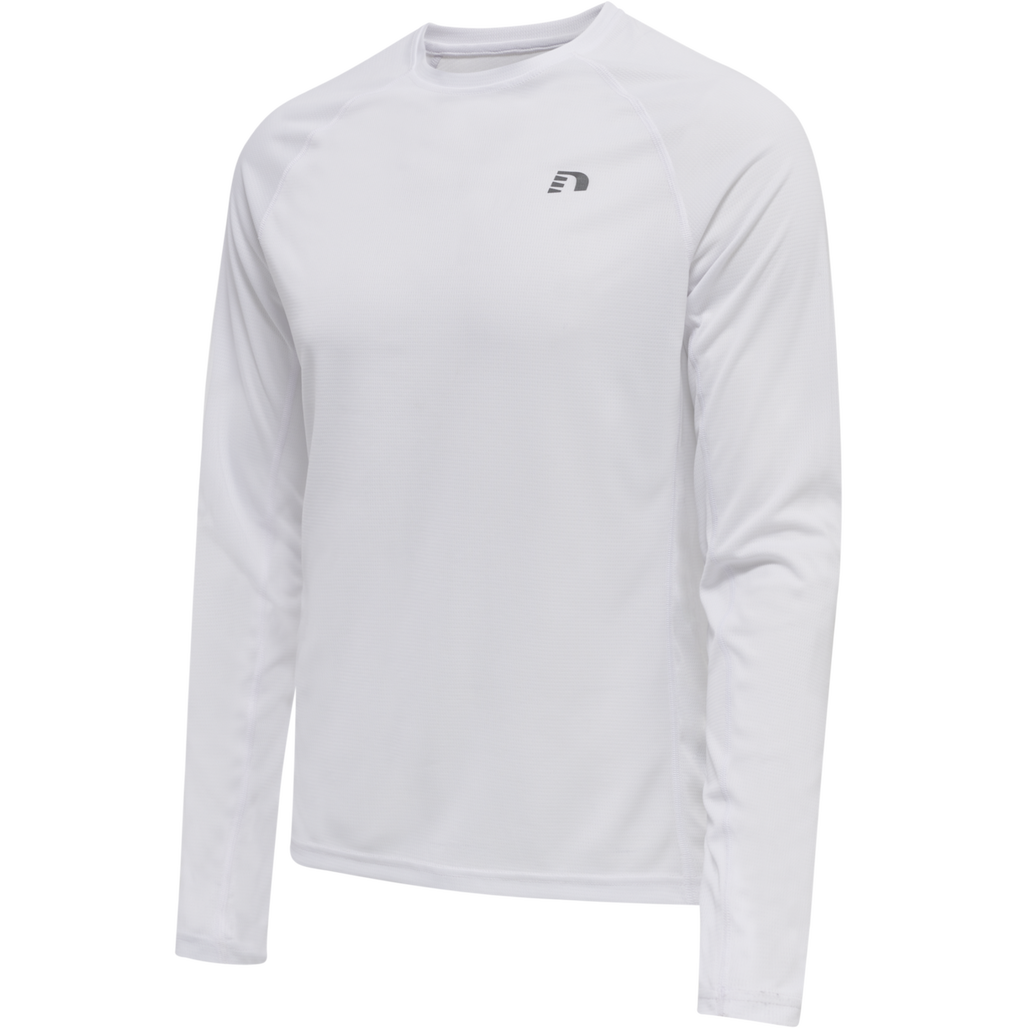 MEN CORE RUNNING T-SHIRT L/S, WHITE, packshot
