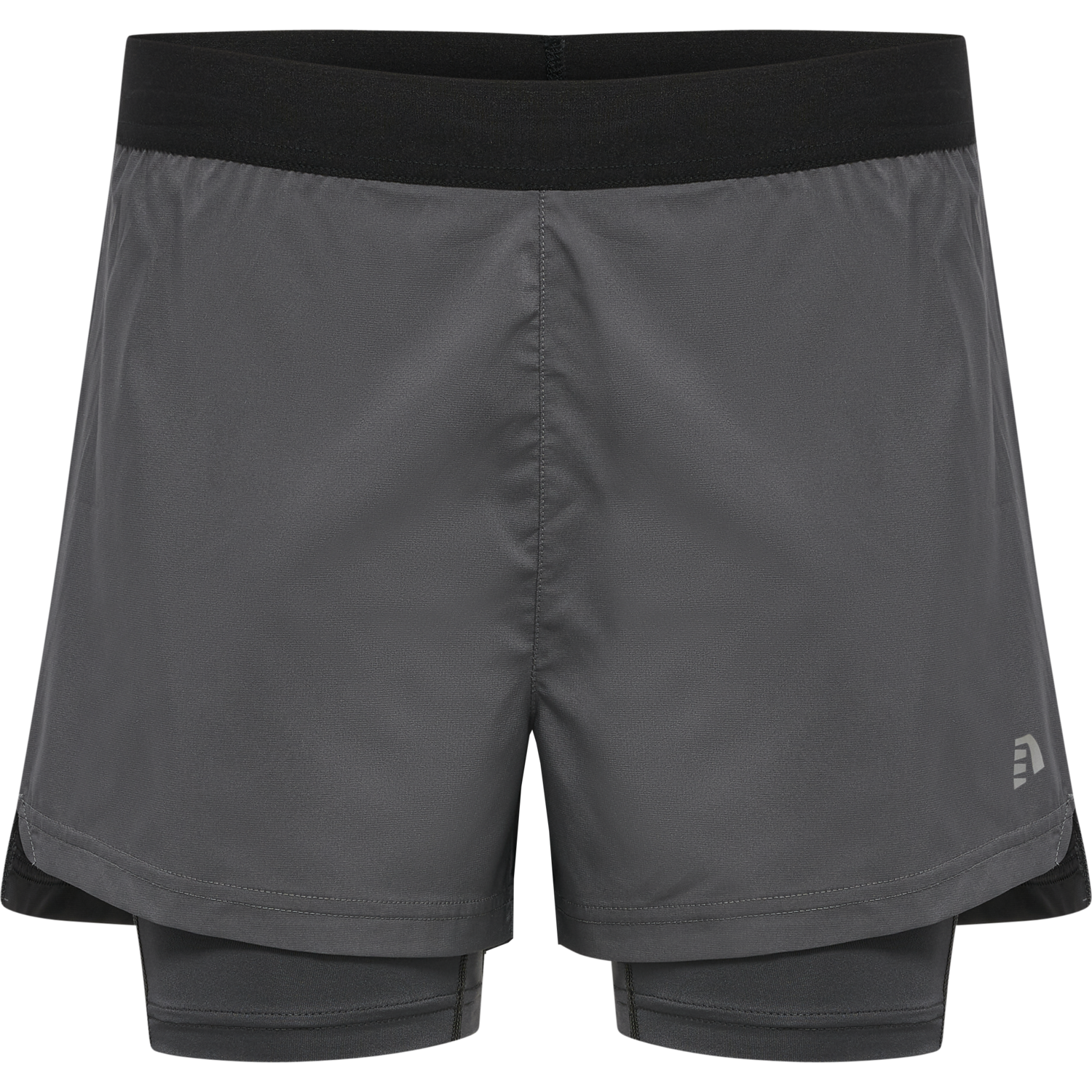 WOMEN 2-IN-1 RUNNING SHORTS, FORGED IRON, packshot