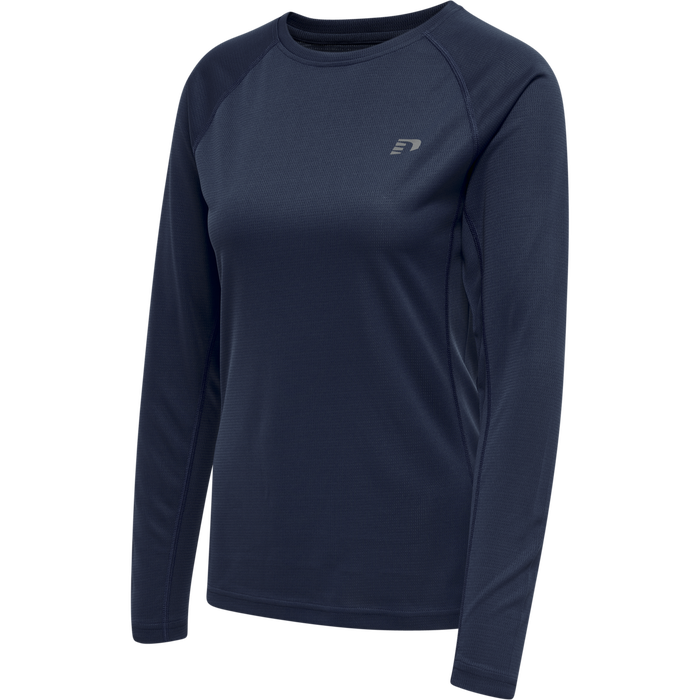 WOMEN CORE RUNNING T-SHIRT L/S, BLACK IRIS WOMEN CORE RUNNING T-SHIRT L/S, BLACK IRIS, packshot